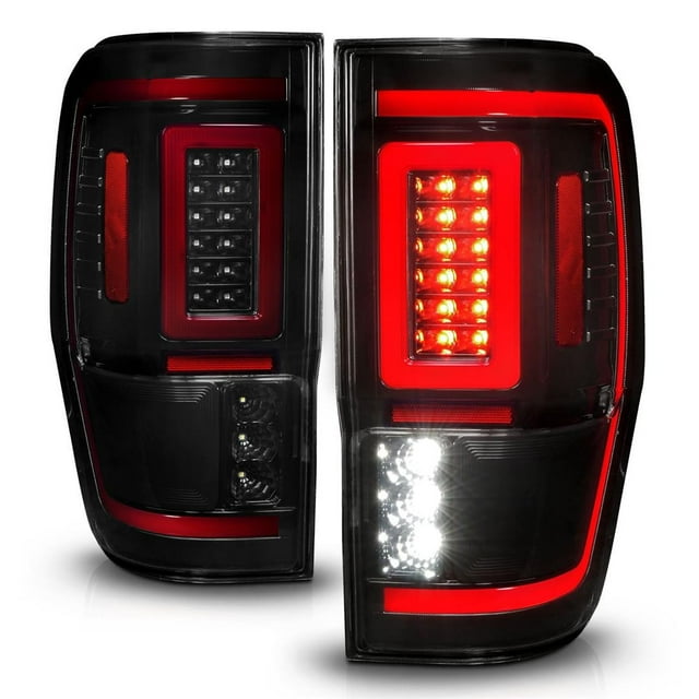 ANZO USA Tail Light Assembly 311447 Smoke Lens; Black Housing; LED Bulb; Set Of 2