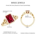 thumbnail image 5 of Solitaire Lab Created Ruby Celtic Ring with Diamond for Women - 2 Carat - AAAA Quality, 10K Yellow Gold, US 12.00, 5 of 8