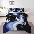 thumbnail image 3 of Homewish Dreamy Cartoon Butterfly Full Size Comforter Sets, Fashion Marble Abstract Bedding Comforter Set, Mystic Stars Galaxy Reversible Bedding Sets, Luxury Bedroom Decor, 3-Piece, 3 of 8
