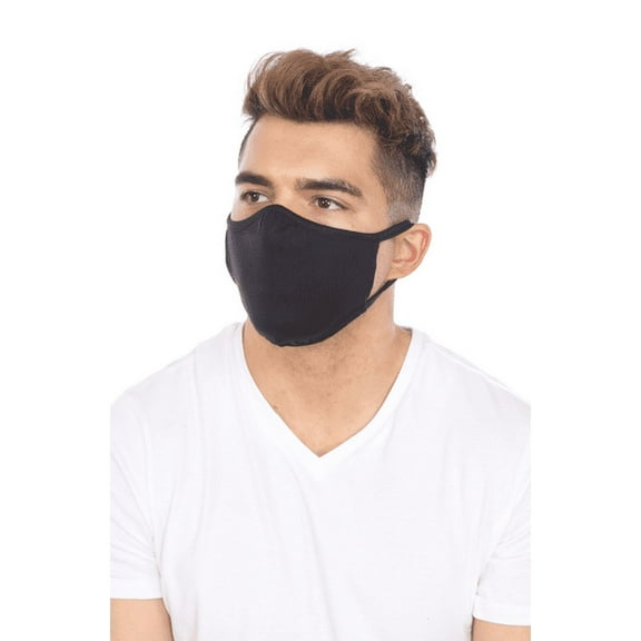 Washable Disposable Black Face Masks, 2 Ply Mask, 3 Pack, Small and Medium, (S/M)