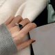 thumbnail image 1 of 2023 nueva moda Simple corazón Vintage amor anillo personalizado ajustable apertura moda negro anillo chica joyería Dengxun unisex, 1 of 2