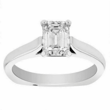 2CT Emerald Lab Created Diamond (VVS1,G-H) Solitaire Ring 14K White Gold Fine Jewelry for Women Gift