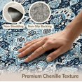 thumbnail image 6 of ODIKA 4'x6' Washable Area Rug Pet Friendly, Non-Shedding Navy Center Throw Motif Distressed Tonal Background Border Solid for Bedroom, Reading Nook, 6 of 7