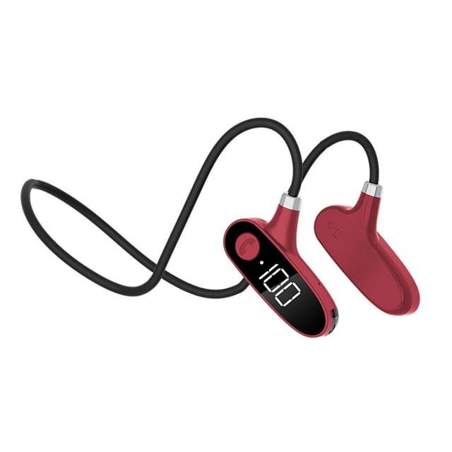 Ejecución de auriculares inalámbricos Bluetooth Auriculares de conducción ósea, respuesta con un clic rojo