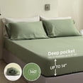 thumbnail image 3 of Simple&Opulence 100% Linen Sheet Set Solid Color-4 Pcs Washed French Linen Bed Sheets(1 Flat Sheet,1 Fitted Sheet,2 Pillowcases)-Breathable Bedding Set (Sage Green, King), 3 of 8