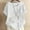 White, variant on Ikevan Womens Short Sleeved Casual Plus Size Round Neck Printed Loose Button Cotton Linen Top