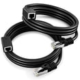 thumbnail image 2 of Ethernet Extension Cable, Cat 6 Ethernet Cable Extender, Internet Cable with Shielded RJ45 Male-to-Female Connector, LAN Cable Extension for Patch Networks, Black (6 Feet, 2 Pack), 2 of 4