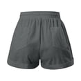 thumbnail image 5 of Siminsem Womens High Waisted Linen Shorts Wide Leg Loose Fit Drawstring with Pockets Summer Casual Beach Vacation Outfits 2026 Lightweight Breathable Cotton Blend Lounge Pants, Grey, 5XL, 5 of 5