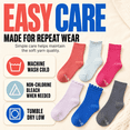 thumbnail image 3 of Muk Luks Whisper Soft Girls Socks, Lightweight Breathable Quarter Crew Socks for Girls, Red, S, 6 Pack, 3 of 9