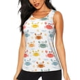 thumbnail image 1 of Balery Colorful Crabs Camiseta sin mangas estampada ligera para mujer, tops de entrenamiento sin mangas, camisetas de yoga transpirables de secado rápido.-XX-Large, 1 of 7