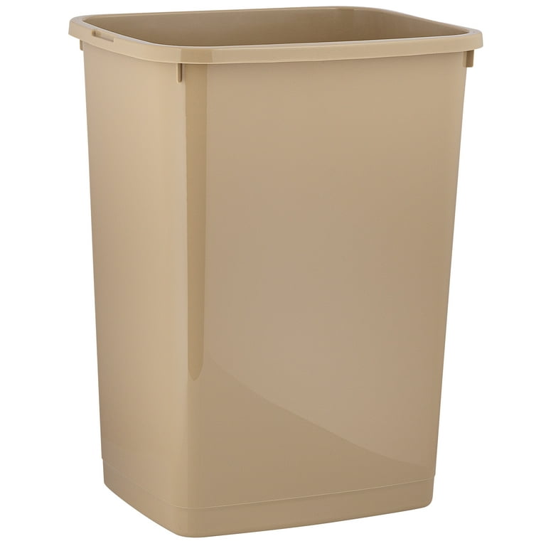 Superio 13 Gallon Trash Can 2 Pack, Beige Slim Plastic Step