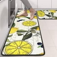 thumbnail image 2 of Kitchen Rugs Sets Of 2,Yellow Lemon Fruit Berries Beige Pattern Anti Fatigue Kitchen Mat Rugs Non Slip Washable,Decorative Kitchen Floor Mats for Kitchen,Sink,Laundry,17"x47"+17"x47", 2 of 5