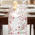 thumbnail image 3 of Table Runners 72 Inches Long Dress Scarves, Valentine's Day Farmhouse Kitchen Table Runner, Coffee Tablerunners, Watercolor Love Floral Leaves Spring 16x72 Inch, 3 of 9