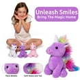 thumbnail image 3 of Plush Unicorn Stuffed Animal 7.5" - Purple, 3 of 6