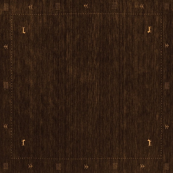 Ahgly Company Indoor Square Abstract Orange Contemporary Area Rugs, 5' Square