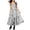 White, variant on Women’S Summer Casual V Neck Short Bubble Sleeve Maxi Dress, Smocked Waist Layered Ruffle Flowy Full Skirt Long Dress, Soft Wrinkle-Resistant Polyester Fabric, 1pc, Sizes S Through XXL