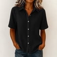 thumbnail image 2 of XuJwPNcy Button Down Shirts for Women Short Sleeve Thin Fashion Tops Loose Collar T Shirts Summer Casual Breathable Clothes, 2 of 6