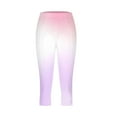 thumbnail image 5 of USNSM Capri Leggings for Women Tie Dye Trendy Beach Pants Beach High Waisted Yoga Pants Casual Workout Summer Tights Pants Pink S, 5 of 6
