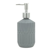 Unique Bargains 1 Pc Round Bottom Bamboo Grain Soap Dispenser 13.53oz Gold Tone Silver Tone