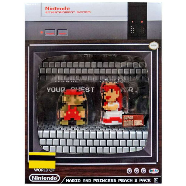 World Of Nintendo 8 Bit Mario Princess Peach Mini Figure 2 Pack Walmart Com Walmart Com
