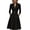 Black, variant on Rggeeun Womens Dress Solid Color Elegant Ankle-Length V-Neck Long Sleeve Loose Fit Soft Fabric With Waist Shirring Design & Sashes Belt For Summer Work Office Casual Wear,Black,L