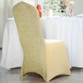 thumbnail image 3 of BalsaCircle 50 Champagne Solid Metallic Spandex Stretchable Banquet Chair Covers Slipcovers, 3 of 8