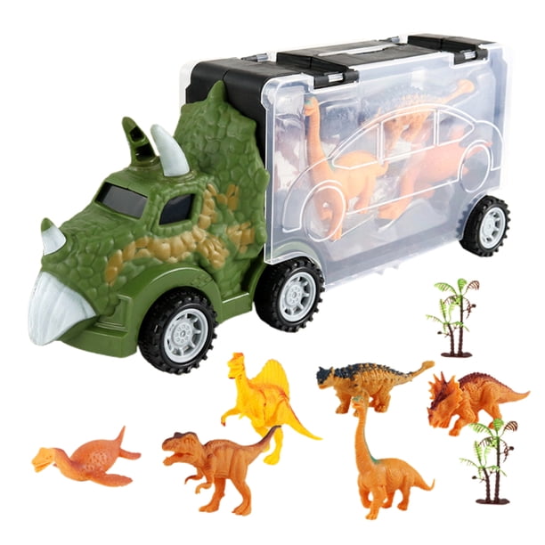 Dinosaurio Transportador De Juguete Con 6 Dinosaurios De Juguete Realistas, Colección De Niños, Juguetes De Almacenamiento, Regalo De Camión Para Cumpleaños De Navidad Yuarrent HA046142-02