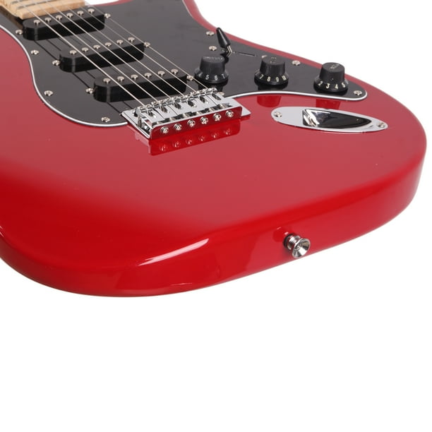 SOLDER エレキギター ブラック/レッド Electric Guitar with Black Pickguard Red - Walmart Business