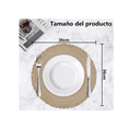 thumbnail image 2 of Juego De 6 Manteles Individuales Redondos Trenzados 36 Cm Xtellar beige, 2 of 4