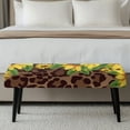 thumbnail image 3 of Jiueut Leopard Sunflower Pattern Dining Bench Cover, Wear Resistant Chair Seat Protector Cover Non Slip Rectangle Bench Cushion Home Decor Accessorie for Dining Room Living Room Kitchen, 3 of 7