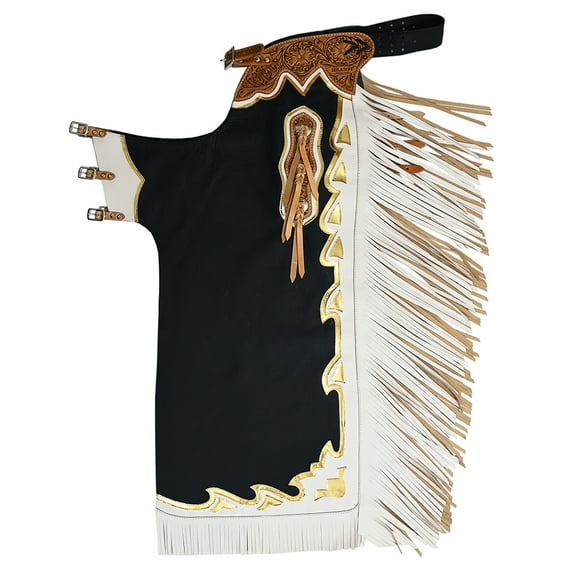 Hilason Handmade Genuine Leather Chaps Adult Handtooled Rodeo Bull Riding