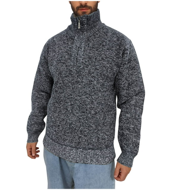 pstuiky camisas de manga larga para hombre, Suéter informal de manga larga con cuello alto y cremallera gruesa y sólida para hombre salir tops l