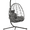 GREY-GREY, variant on Egg Chair with Stand, Patio Wicker LHBcraft Hanging Chair, Hammock Swing Chair, 350LBS Capacity for Bedroom, Balcony, Garden