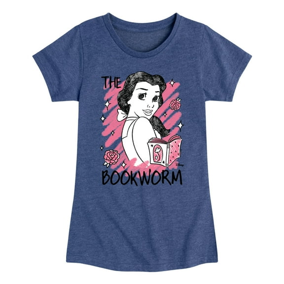 Disney - Belle The Bookworm  - Toddler & Youth Girls Short Sleeve Graphic T-Shirt