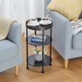 thumbnail image 4 of Side Table, Small Round Side Table for Small Spaces, 3-Tier Round Accent Table Slim Side Table, Modern Small End Table Corner Table Sofa Side Table for Living Room Small Nightstand Bedroom (Black), 4 of 16