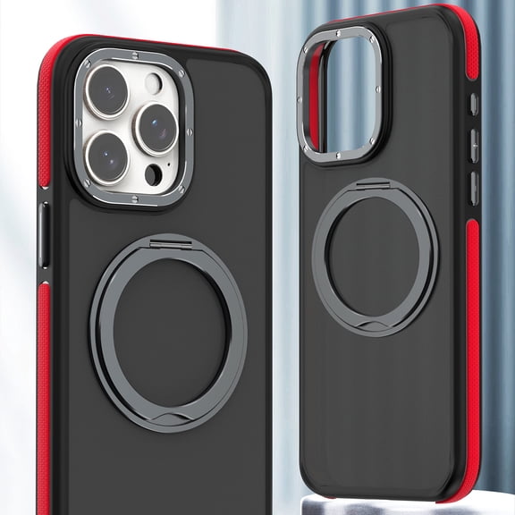 Allytechgroup Compatible with iPhone 16 Case, 360° Rotatable Ring Holder Camera & Screen Protection Military Grade Drop Protection Shockproof Cover for iPhone 16 Case, Red