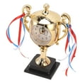 thumbnail image 4 of Decorative Alarm Clock, Trophy Model Settable Time Stable Base Plastic Exquisite Small Retro Clock  For Bedroom For Office Gold,Dark Gold, 4 of 8