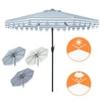 thumbnail image 3 of PolyTEAK Outdoor Patio Umbrella, Fade Resistant Outdoor Umbrella with Easy Open Crank and Push Button Tilt Mechanism, (9FT, Grey White, Copper Pole), 3 of 10