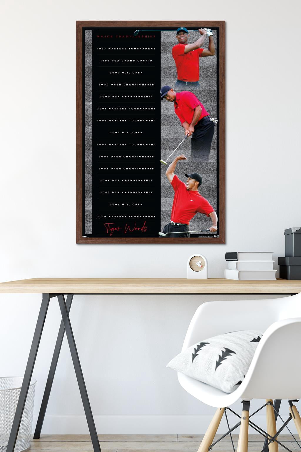 Tiger Woods - Majors Wall Poster, 22.375" x 34" Framed