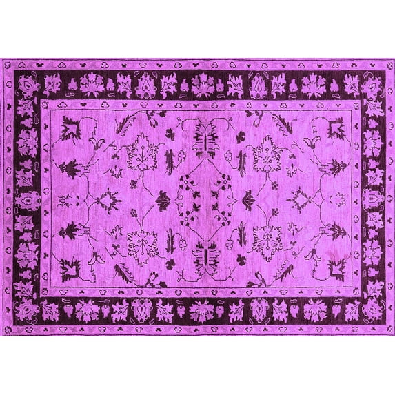 Ahgly Company Indoor Rectangle Oriental Purple Industrial Area Rugs, 3' x 5'