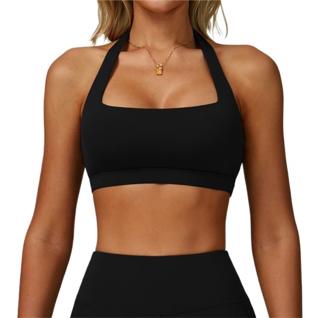 Sujetador deportivo for mujer, cuello cuadrado, sin costuras, acolchado, for yoga, entrenamiento, camiseta sin mangas