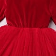 thumbnail image 5 of IDOPIP Toddler Baby Girls Velvet Tutu Tulle Dress Long Sleeve Xmas Wedding Party Fall Winter Dress, 5 of 9