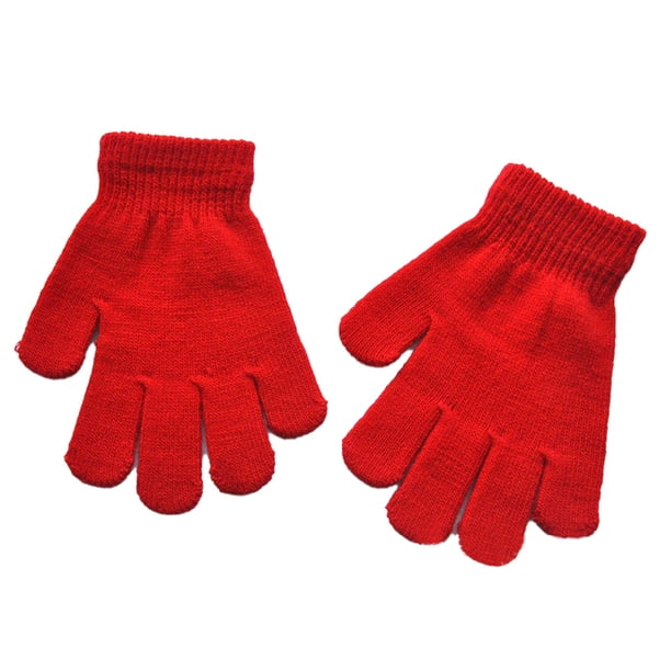 Sonducket 1 par de guantes para niños, calentador de manos para exteriores de estilo sencillo, cubiertas para calentar manos para niños y niñas, guante guantes y mitones Rojo brillante Sonducket AP009862-02