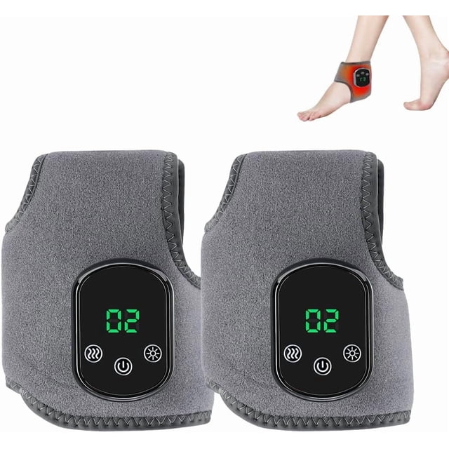 Triple Method Massager / 3-in-1 Foot Massager – Portable Wireless 3-in-1 Foot Massager, 3 Vibration Modes and Heat for Ankles and Wrists (Tobillos, 2Pcs)