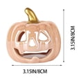 thumbnail image 2 of Ceramic Pumpkin Candle Holder for Halloween Decor, Gold Stem Jack O'Lantern, Tabletop Ornament, Fall Decoration, Indoor Holiday Accent, 2 of 4