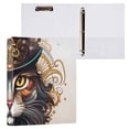 thumbnail image 3 of Cat Head Hat Machine Lion 3 Ring Binders 1.5 inch Hardcover File Folders with Interior Pockets A4 Size Organizer for School Office Hospital Set of 2, 3 of 8