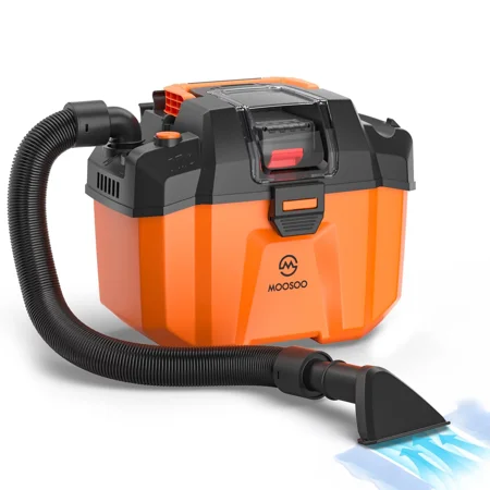 

MOOSOO 17Kpa Small Shop Vacuum Cleaner Portable Wet and Dry Vacuum Cordless Vacuum with Blower Function 2.7 Gallon Large Dust Tank Rich Attachments Ideal For Home/Garage/Garden - L10