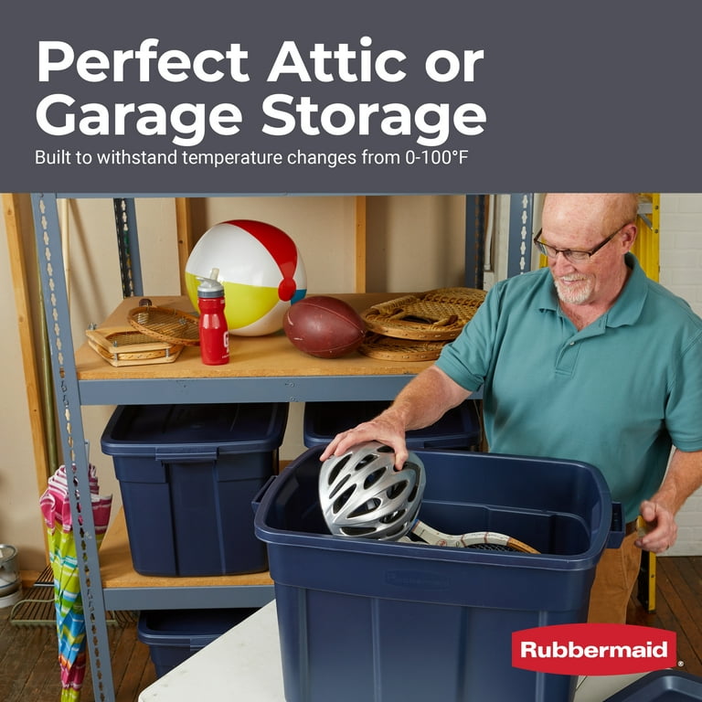 Rubbermaid Roughneck️ Storage Totes 25 Gal, Large Durable Stackable  Containers, Great for Garage Organization, Clothing and More, 4-Pack :  Tools & Home Improvement 