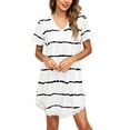 thumbnail image 2 of MAWCLOS Robe T-shirt pour Femmes T-shirt Courte Mini Robes Évasées Robe d'Été Simple Tunique de Vacances Tenue d'Intérieur Blanc 5TG, 2 of 4