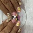 thumbnail image 6 of KUFptva Square Press on Nails Flower Fake Nails Stick on Nails in 12 Sizes 24 Pcs French Nails Tips for DIYS Nails Art Decors, 6 of 7